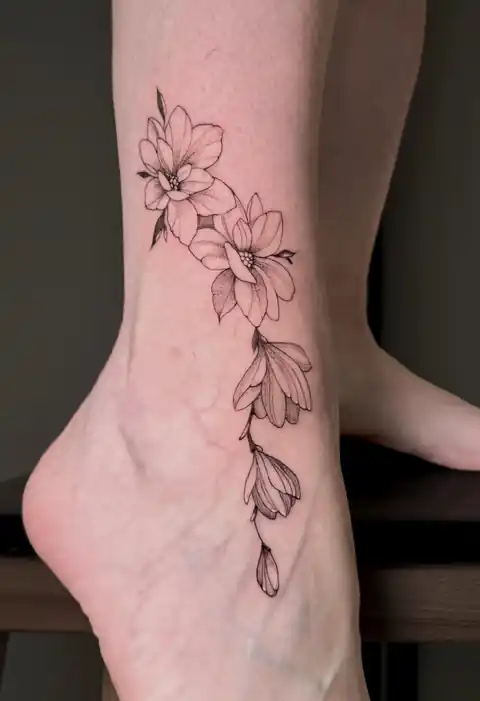 Tatuaje fineline de Floriana en Ink & Blood, Palma