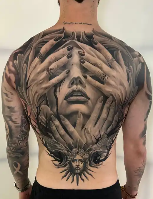 Tatuaje cover up hecho en Ink and Blood, Palma de Mallorca